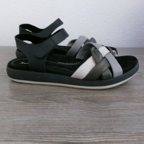 Like New Jambu HELENA Leather Sandals Grey White Black 10.5 / 11 APMA Approved - Picture 4 of 15